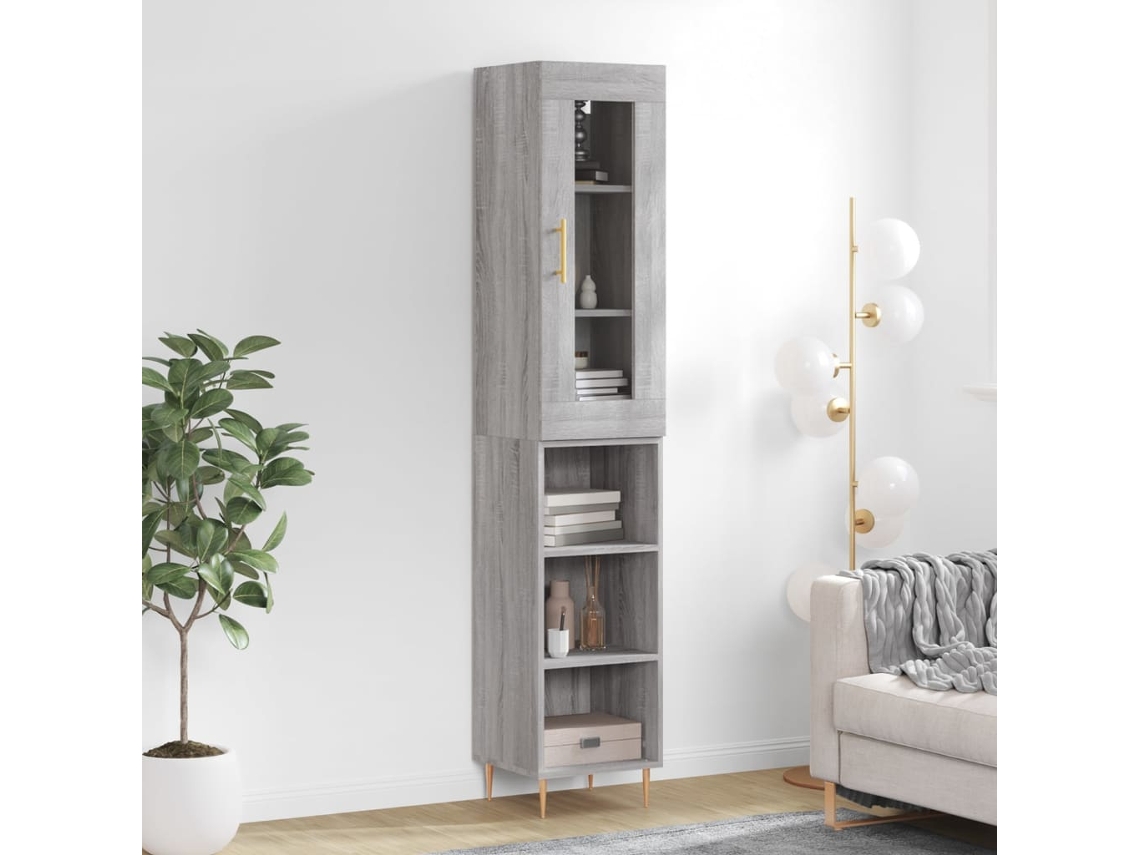 Armario alto 34,5x34x180 cm Madera procesada Gris Sonoma