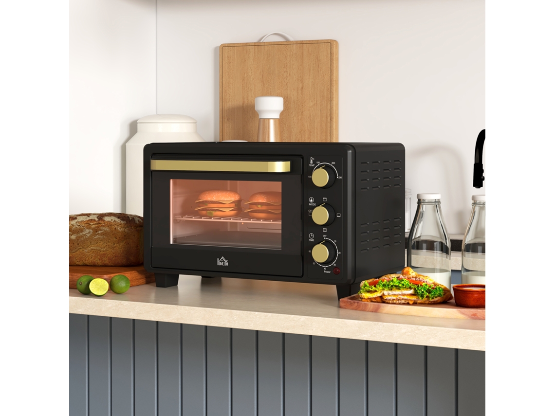 Mini-forno, Forno Tostador, Temporizador, Grade, Assadeira, Janela De Vidro, Metal, Preto.