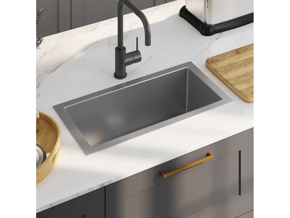 Vidaxl Lava-louça De Cozinha Artesanal Aço Inoxidável
