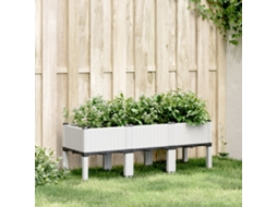 Vidaxl Vaso/floreira De Jardim C/ Pernas 120x40x42 Cm Pp Branco