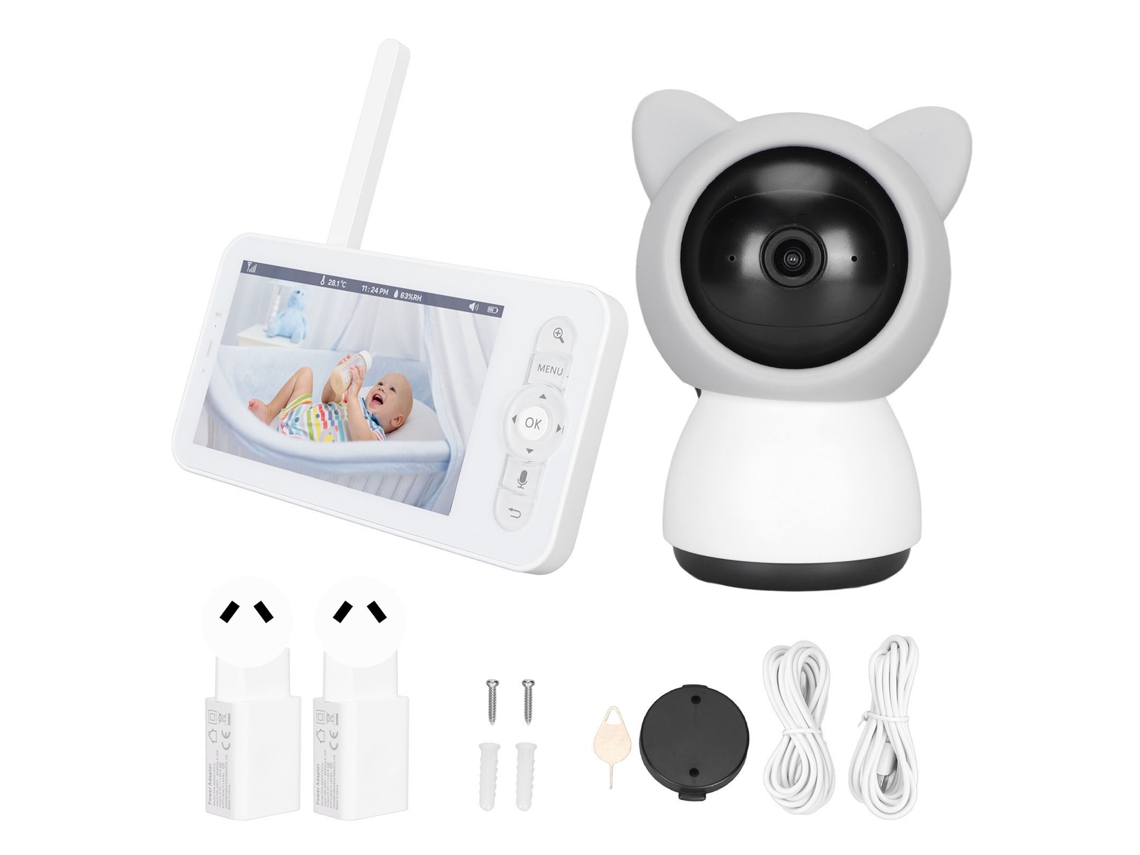 Câmera De Segurança Bebê 5 Em 1 1080p Com Intercom