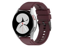 Bracelete Para Samsung Galaxy Watch 5 (44mm) - Silicone Black Buckle Step (20mm) - Vermelho Vinho