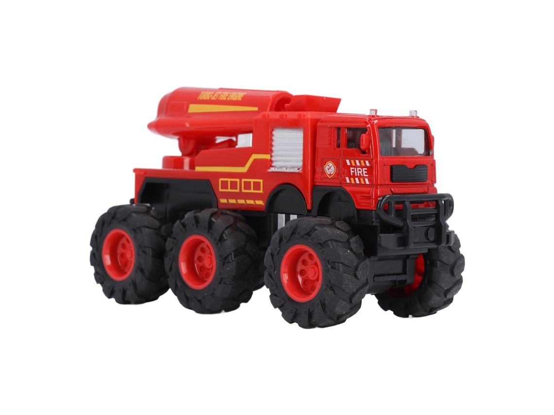 Modelo De Caminhão De Bombeiros Em Escala 1:16 Em Liga Com 6 Rodas, Realista E Funcional Para Brincar