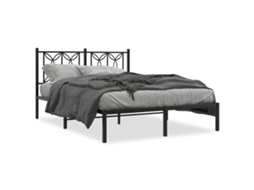 Bed Frame, Bed Frames Vidaxl Preto Metal (135 X 190 Cm)