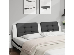 Vidaxl Almofadão De Cabeceira Zadar 200 Cm Couro Artificial Preto E Branco