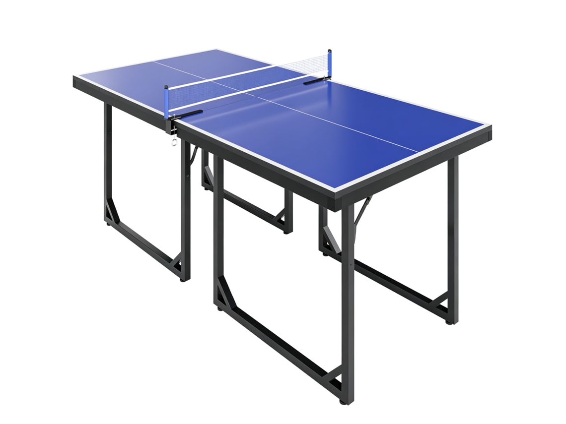 Mesa De Pingue-pongue Dobrável Para Interiores, Com Rede, Sem Necessidade De Montagem, 182 X 91 Cm, Azul E Roxa.