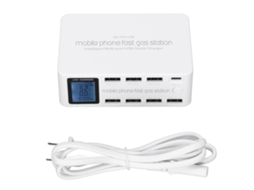 Carregador USB de 8 portas, com display LCD e 100w EOOCOO