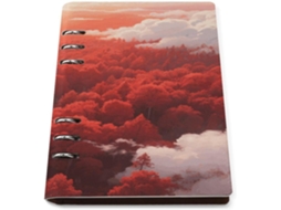 Red Sun Forest Pasta Planejamento A5 Com 6-argolas, Caderno Espiral Profissional Em Couro Com Pauta, Pastas