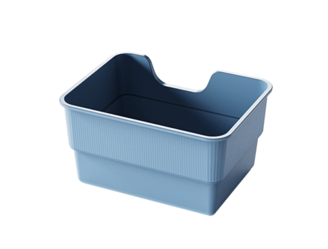 Caixa De Areia Dobrável Para Gatos Amicura Cura Lite, 50 X 38,7 X 30,3 Cm, Bacia Profunda, Evita Que O Lixo Se Espalhe, Tamanho Espaçoso, Azul