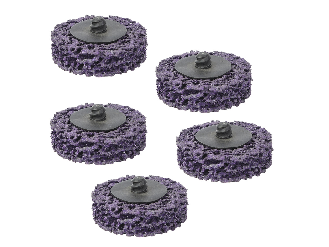 Orevant-5 Peças Disco De Lixa De Poliestireno 2 Polegadas 50mm Roll Lock Para Remover Óxido E Pintura (roxo)