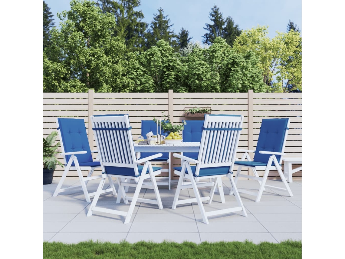 Vidaxl Almofadões Para Cadeiras Altas De Jardim 6 Pcs Tecido Azul Real