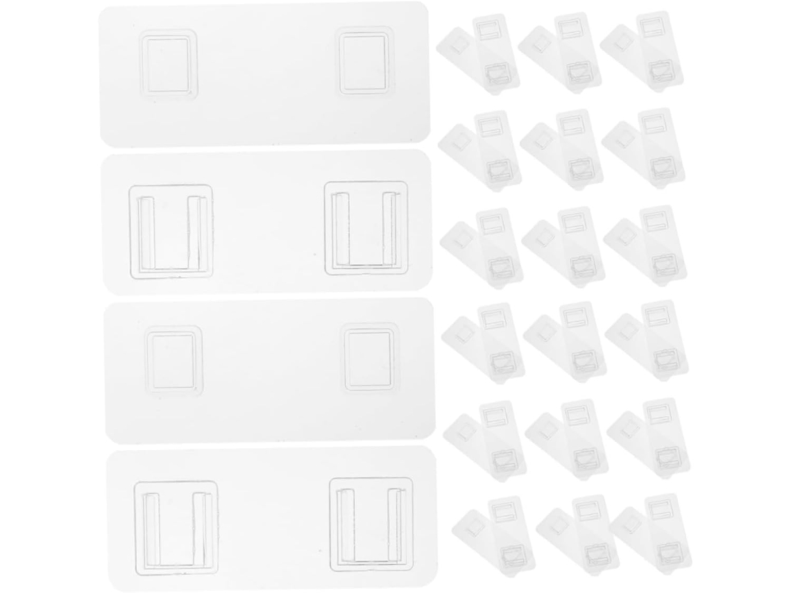 20 Conjuntos De Ganchos Adesivos Transparentes Para Remoção De Objetos Da Parede - Não Requer Remoção.