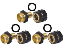 Conjunto De 3 Conectores Rápidos Latão Para Mangueira Jardim, Macho E