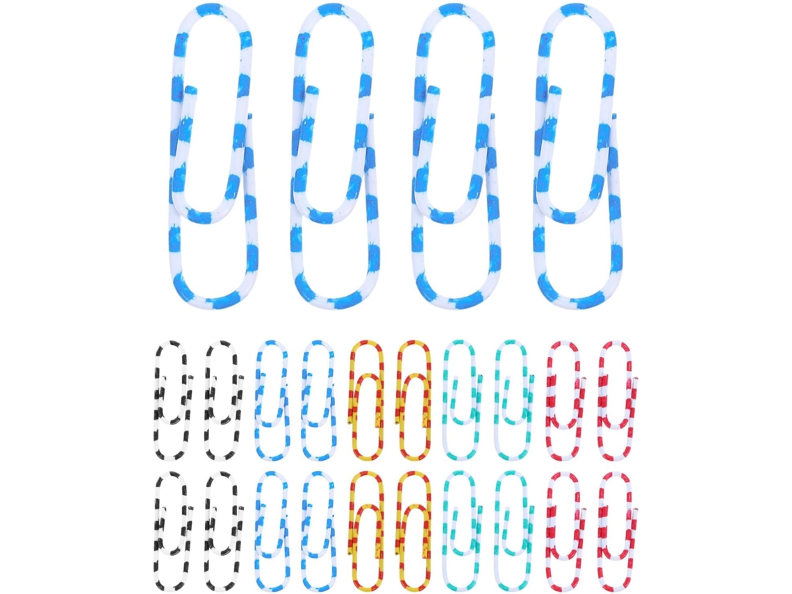 Clips de papel compactos Ultechnovo, design multifuncional para mesa, estampa de zebra pequena, 100 unidades, aço.