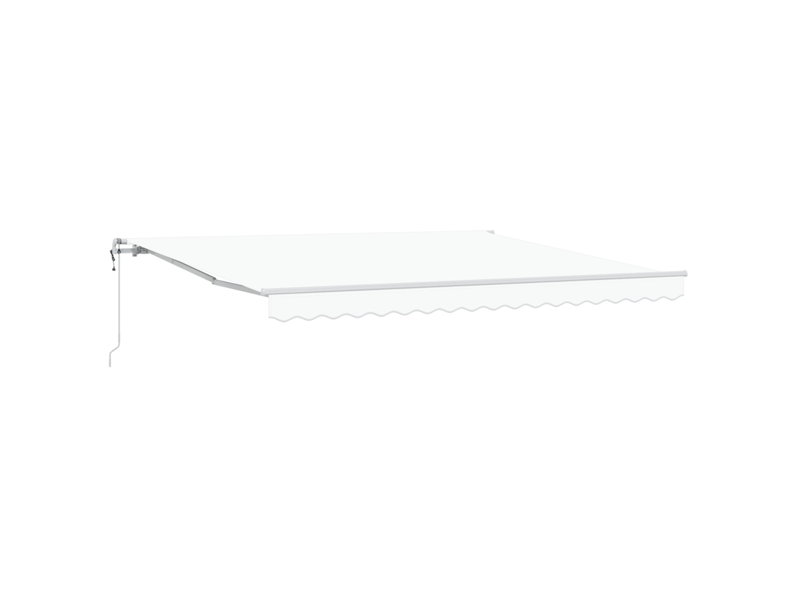 Conjunto 1 Toldo Retrátil Vidaxl Branco Tecido (400 × 300 Cm)