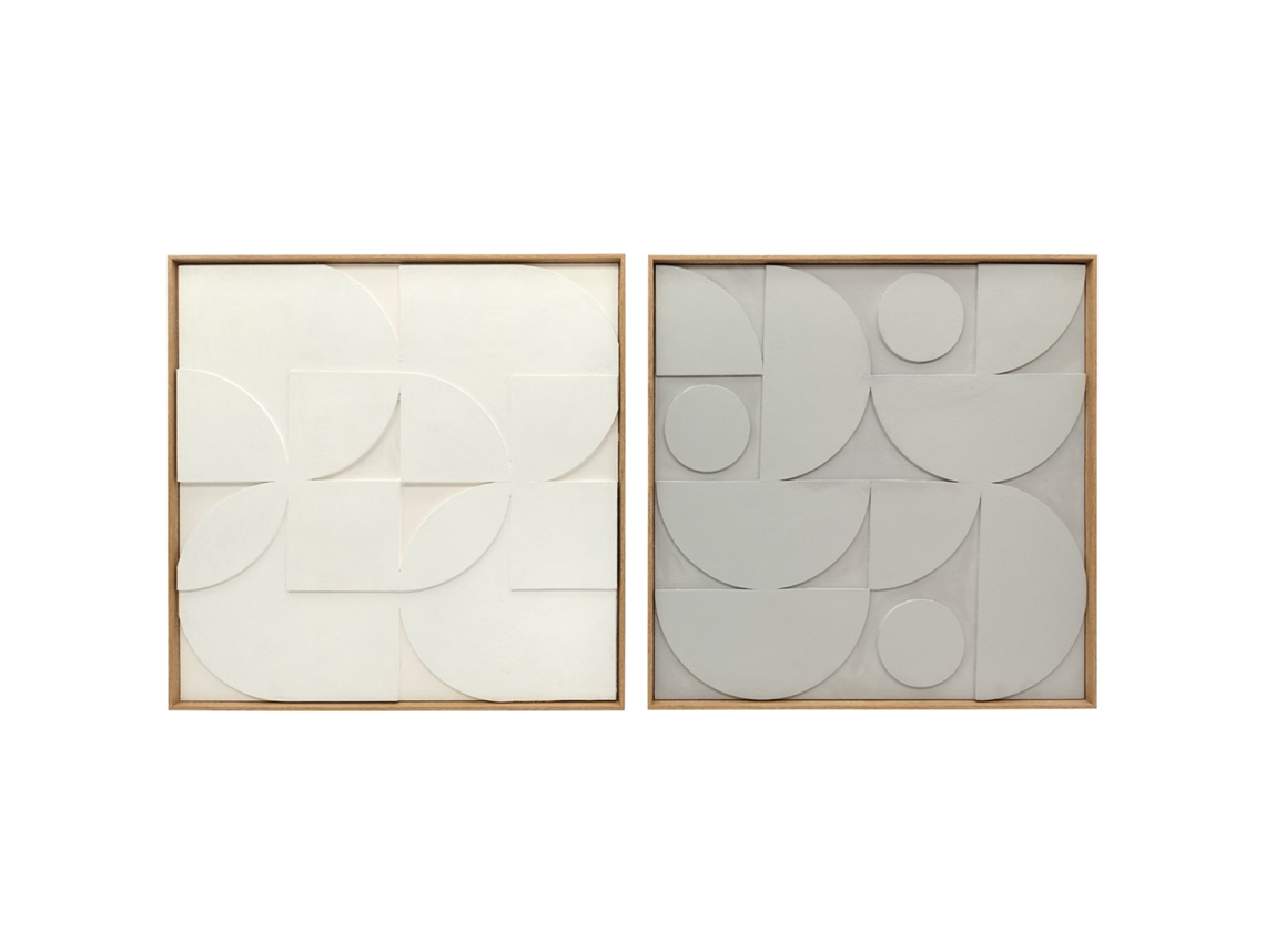 Decoração de Parede Eva, Mdf Cor Branco 80x3,5x80 cm Homcom