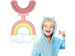 Escova de Dentes em Formato U para Crianças, com Limpeza Oral 360° e Cabeça Silicone Macia GOKOCO (7 14 a nos Rosa)