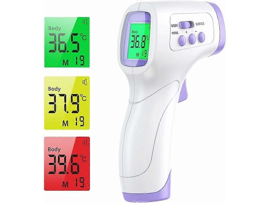 Termômetro de Testa para Adultos Infravermelho com Alerta Febre Sem Contato 2 em 1 C Om Função Memória GOKOCO