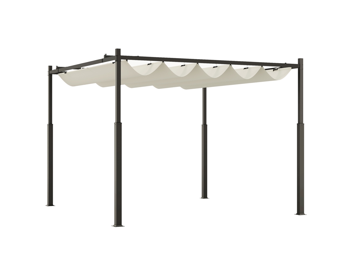 Pérgola 3x3m com Cobertura Metálica, Ajustável, SINI TECH STORE