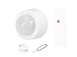 Sensor de Movimento PIR Zigbee Inalâmbrico, Detecta Infravermelho 120°, Enlace, Alerta App, Requer Hub, Interior/Exterior