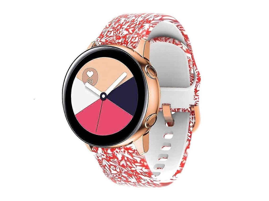 Pulseira De Silicone Com Estampa De Pata Branca Para Samsung Galaxy Watch 42mm