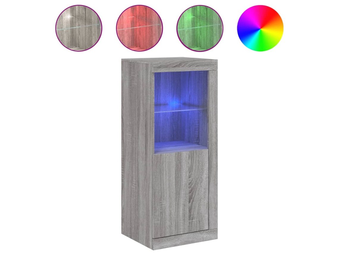 Aparador com luzes LED 41x37x100 cm Cinzento Sonoma MAISON EXCLUSIVE