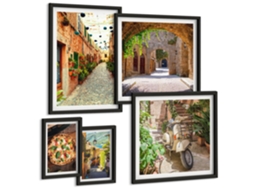 Conjunto De Pinturas Ruazinhas Encantadoras Pratos Italianos Espelharte (5 Peças)