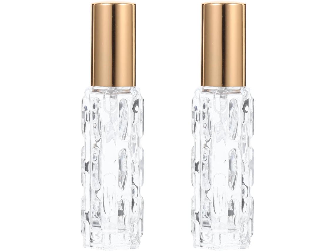 Elegantes E Práticas Garrafas De Spray De Vidro Dourado, Conjunto Com 2 Unidades.