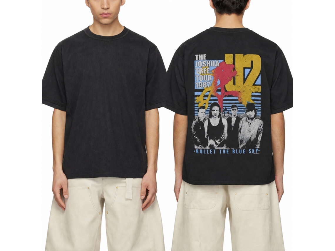 U2 Bullet The Blue Sky T-shirt Black Classic Unisex Adults Size:l