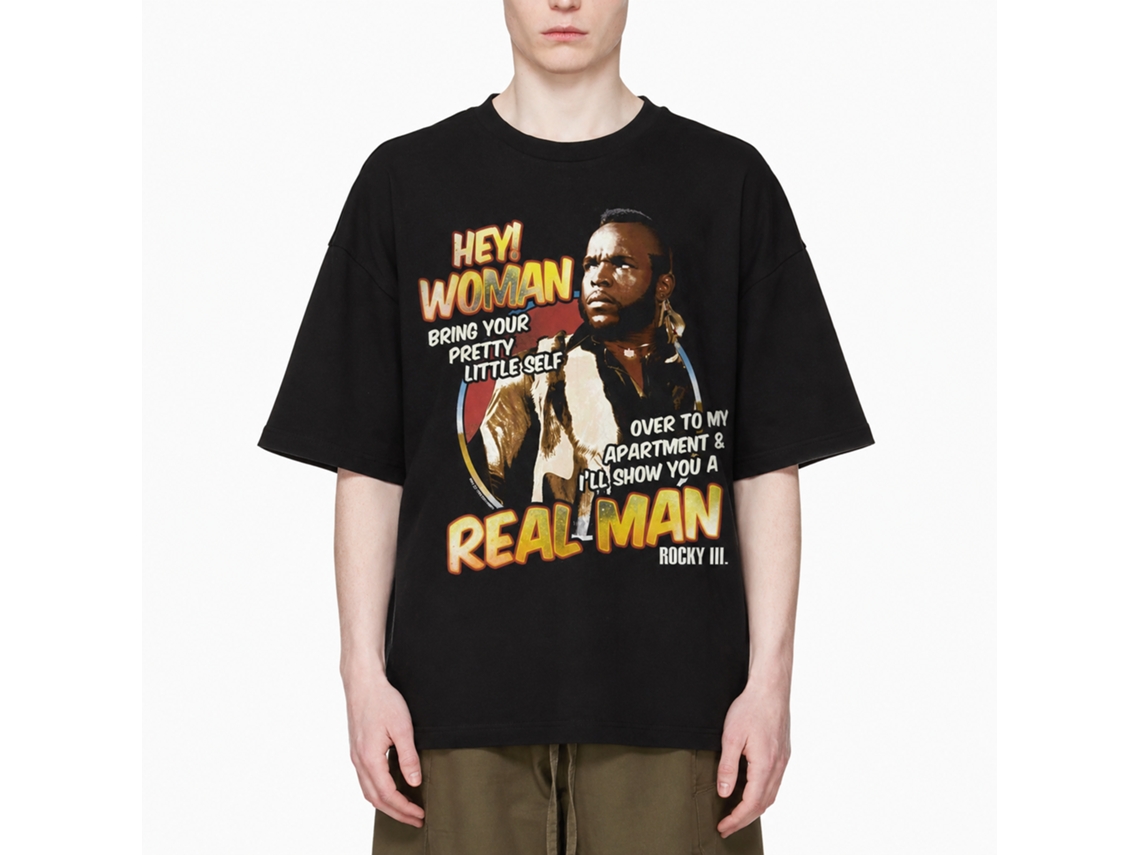 Rockinstone Rocky Movie Hey Woman Black Adult T-shirt Size:xxxl