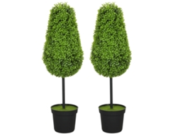 2 Peças de Buxo Artificial 90cm Planta Falsa em Forma de Lágrima,plantas Artificiais em Vaso Decoração Moderna BTFORUS