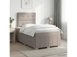 Vidaxl Cama Box Spring Com Colchão Cinzento-acastanhado 120 X 200 Cm
