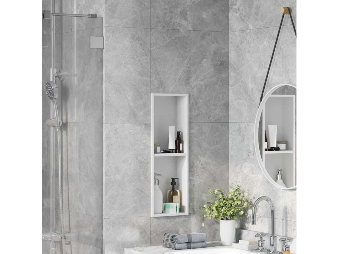 Vidaxl Nichos De Chuveiro Branco 60 X 20 X 9,5 Cm Aço Inoxidável