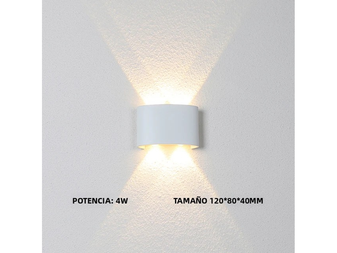 Luminária De Parede Led À Prova D'água Ip65 (branco Frio 4w), Em Alumínio, Para Jardim.
