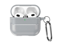 Capa protetora para fones de ouvido Bluetooth AirPods 4 com textura de fibra de carbono GIECY