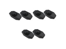 Conjunto De 6 Mini Interruptores Dimmer Rotativos Pretos Com Luz Para Lâmpada