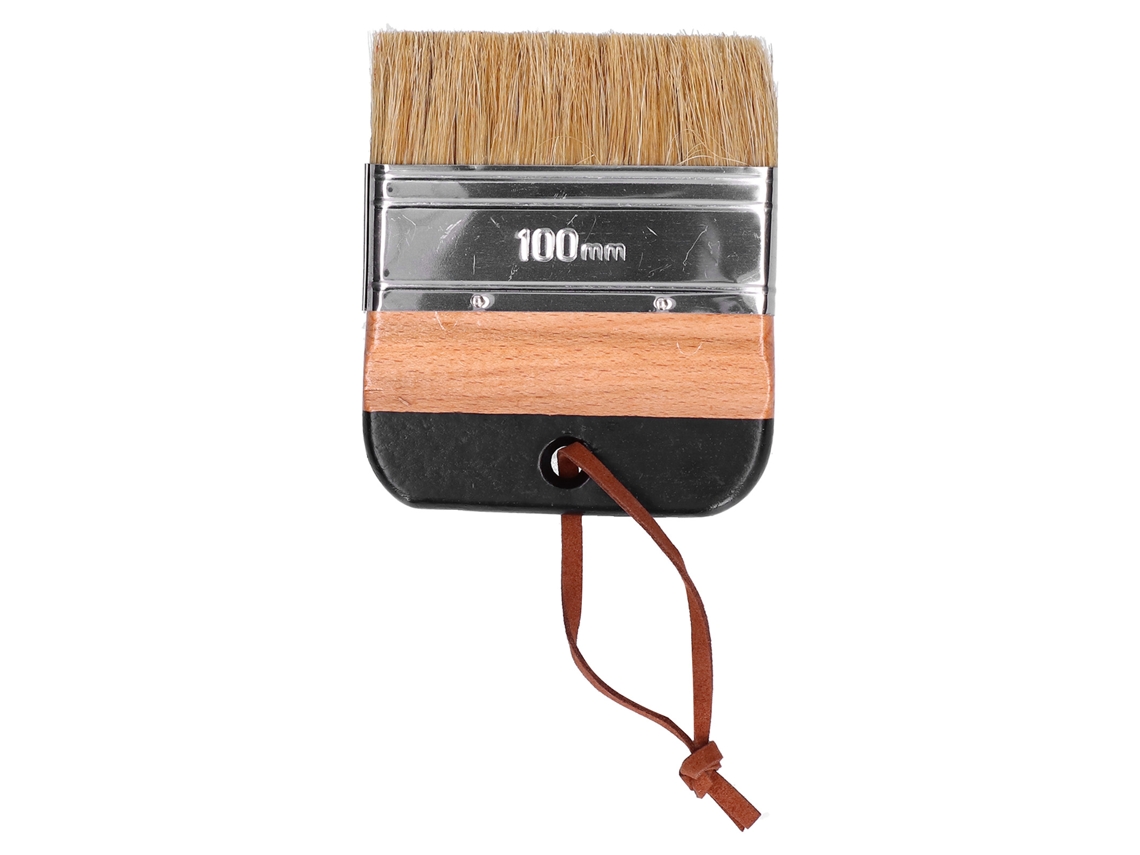 Pincel plano com cabo de madeira, pincel para pintura (multifuncional, feito de cerdas puras de javali)