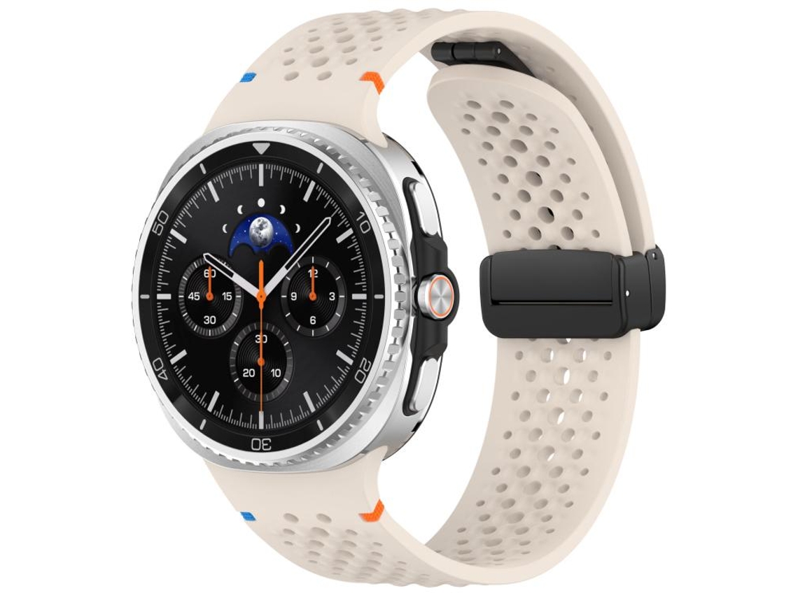 Bracelete Silicone Magnético para Samsung Galaxy Watch 8 / 8 Classic XIAOMOYU com Malha Amarela