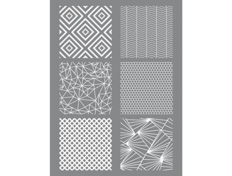 Estêncil para argila de polímero Semente Criativa Padrões geométricos Graine Creative On A Tous Du Talent