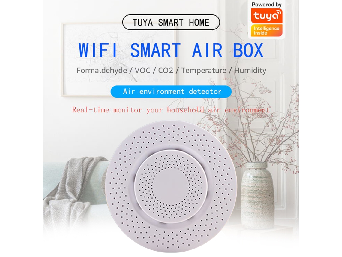 Aetheria monitor Ambiental Inteligente Rsh air Box01 com Wi fi, Co2, Voc, Formaldeído, Temp e Umidade