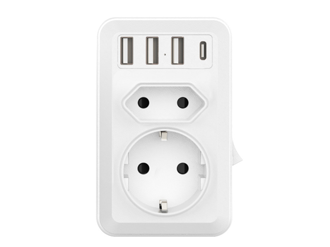 (fy) Adaptador De Tomada Eua/alemanha Com 3 Usb E 1, C, Adaptador De Tomada Eua Com 2 Tomadas Ca