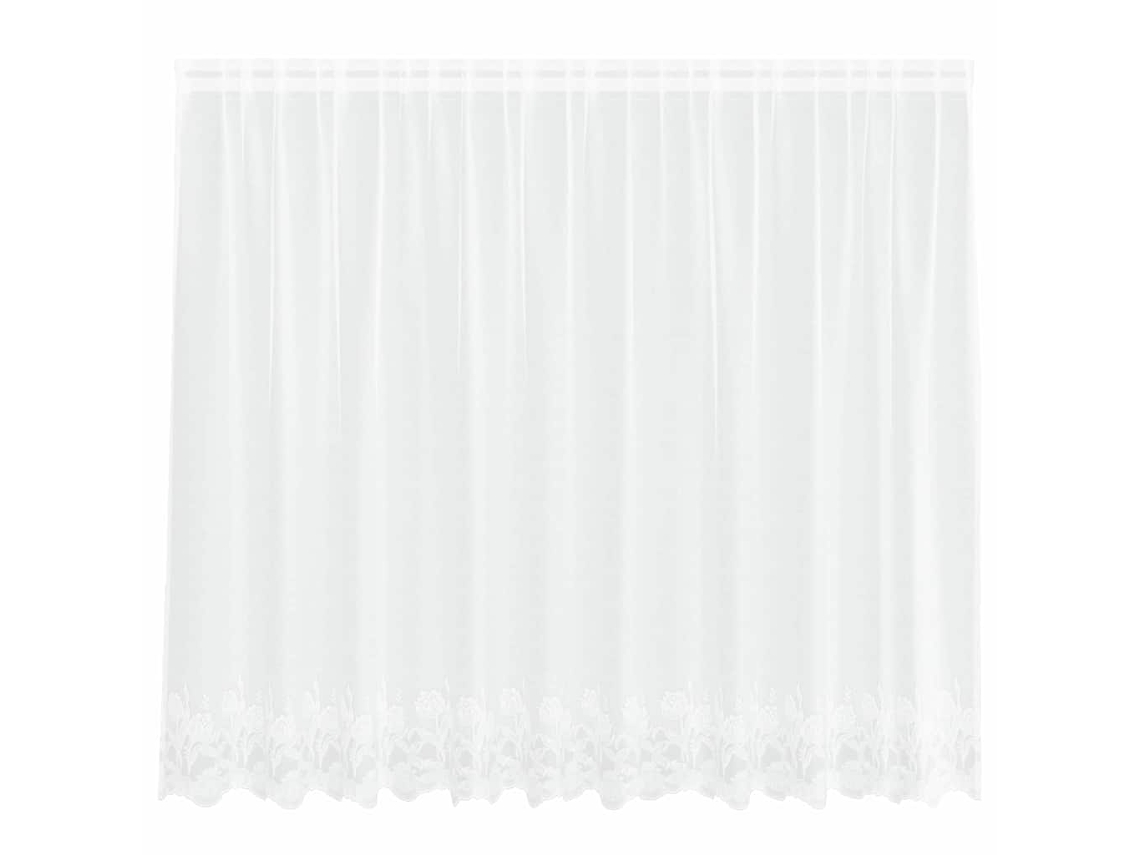 Conjunto 1 Cortina De Renda Vidaxl Branco Poliéster (180 X 300 Cm)