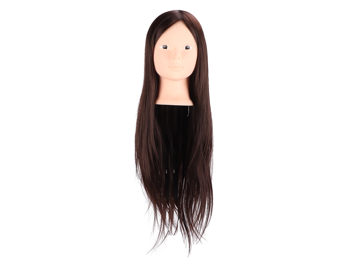2026 cabeza de Maniquí Con Pelo Marrón Largo para Entrenamiento de Estilismo de Cabello