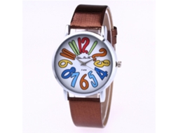 Reloj Casual De Moda Unisex Con Cuerda De Cuero Café Zhoulianfa