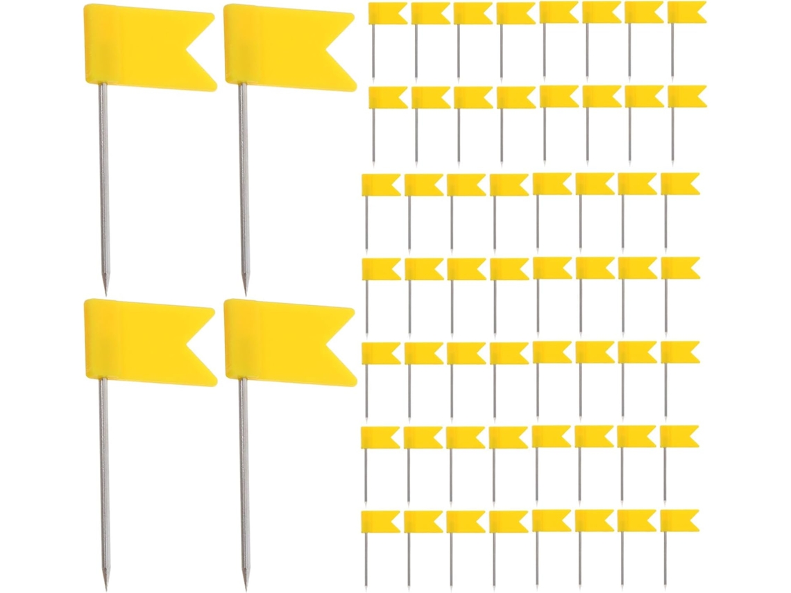 Nuobesty Conjunto De 100-tachinhas Decorativas Com Bandeiras Para Mapas E Quadros Cortiça, Em Plástico E Ferro, Cor