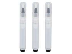 3pcs Caneta De Pincel De Maquiagem Refilável Aplicador De Base Líquida Portátil Transparente