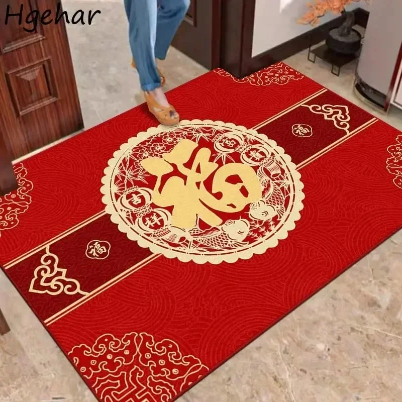 Tapete Decorativo Para O Ano Novo Chinês (estilo 8, 60x90cm) Com Estampa De Palavras Auspiciosas. Capacho Para Porta.