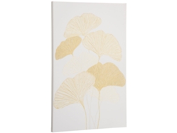 Pintura Em Tela Tela Cor Branco e Dourado 90x60x2.8 cm Homcom