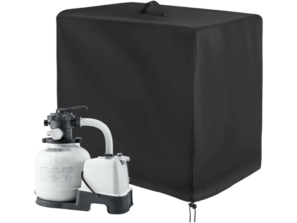 Capa para Bomba de Piscina Filtro Cilíndrico Impermeável, Protetor de Filtro com Cordão e Zíper Proteção Contra CHABERLU