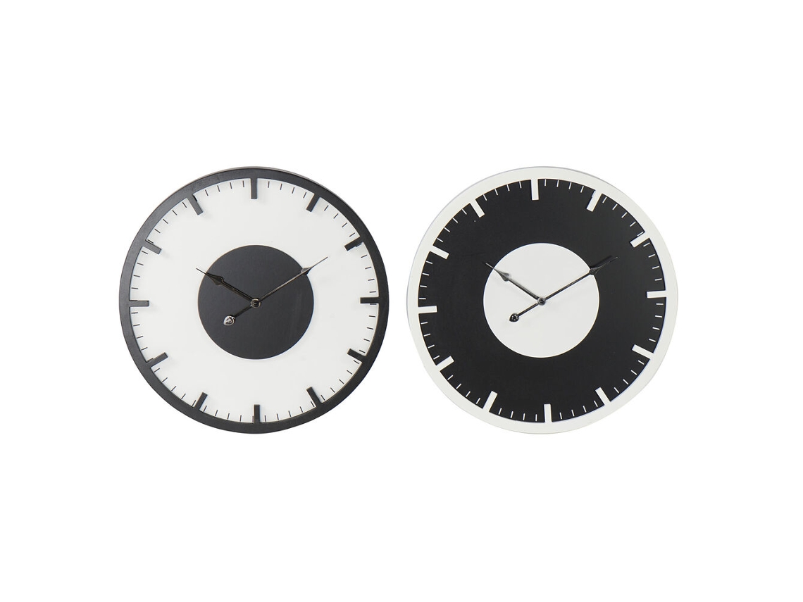 Relógio DKD HOME DECOR Preto, Branco (MDF)